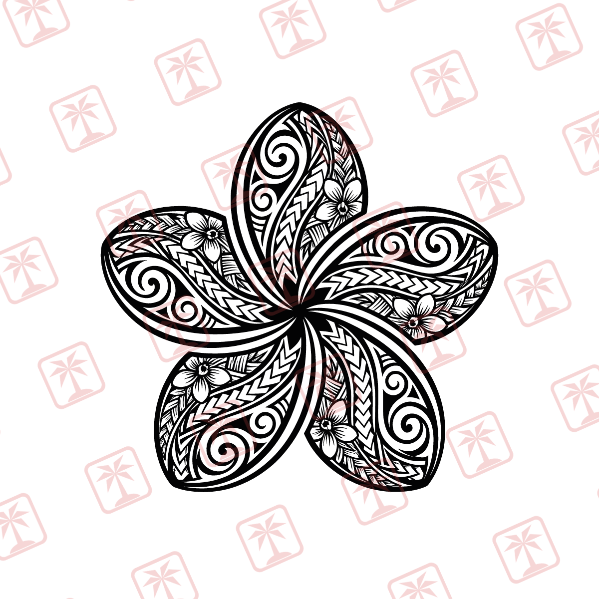 Plumeria Tribal — tribal island SVG cut file