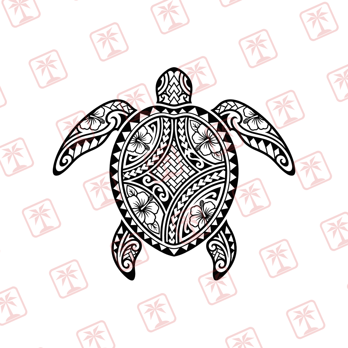 Sea Turtle — tribal island SVG cut file