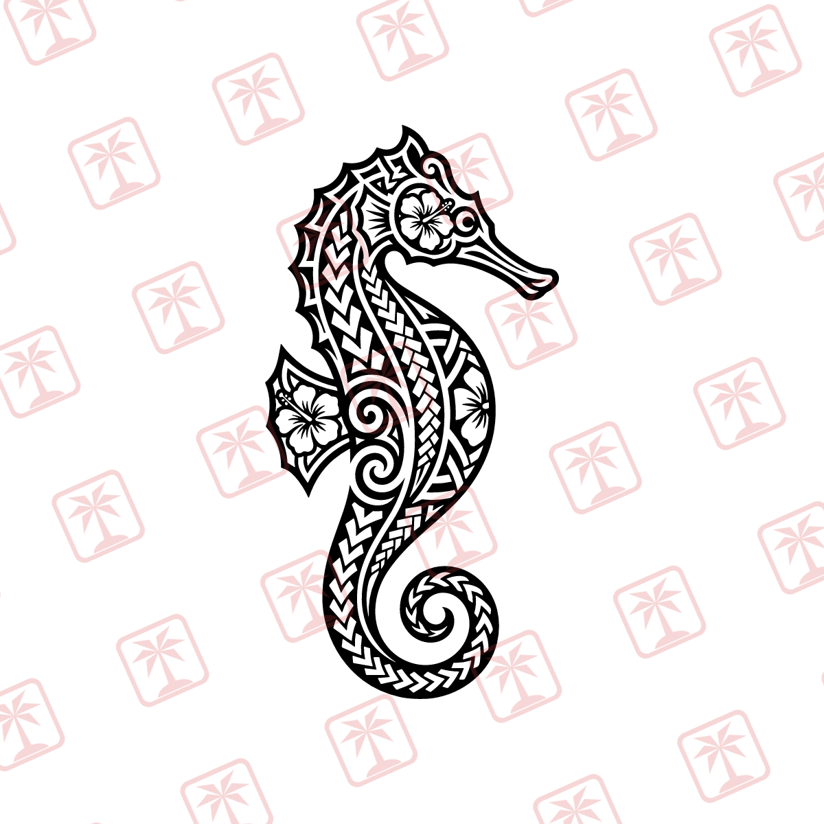 Seahorse — tribal island SVG cut file