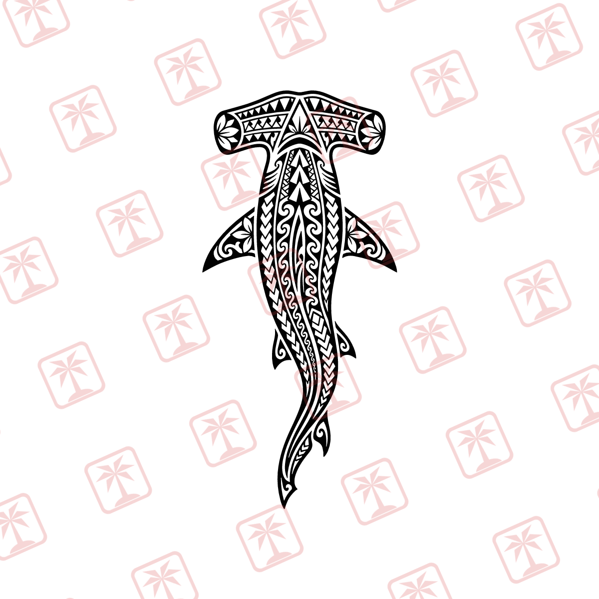 Tribal Hammerhead Shark — tribal island SVG cut file