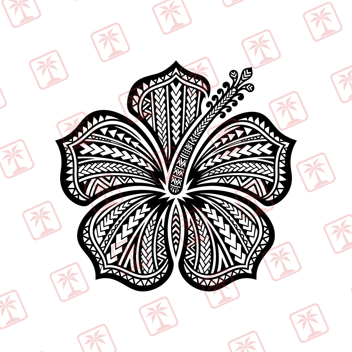 Tribal Hibiscus II — tribal island SVG cut file