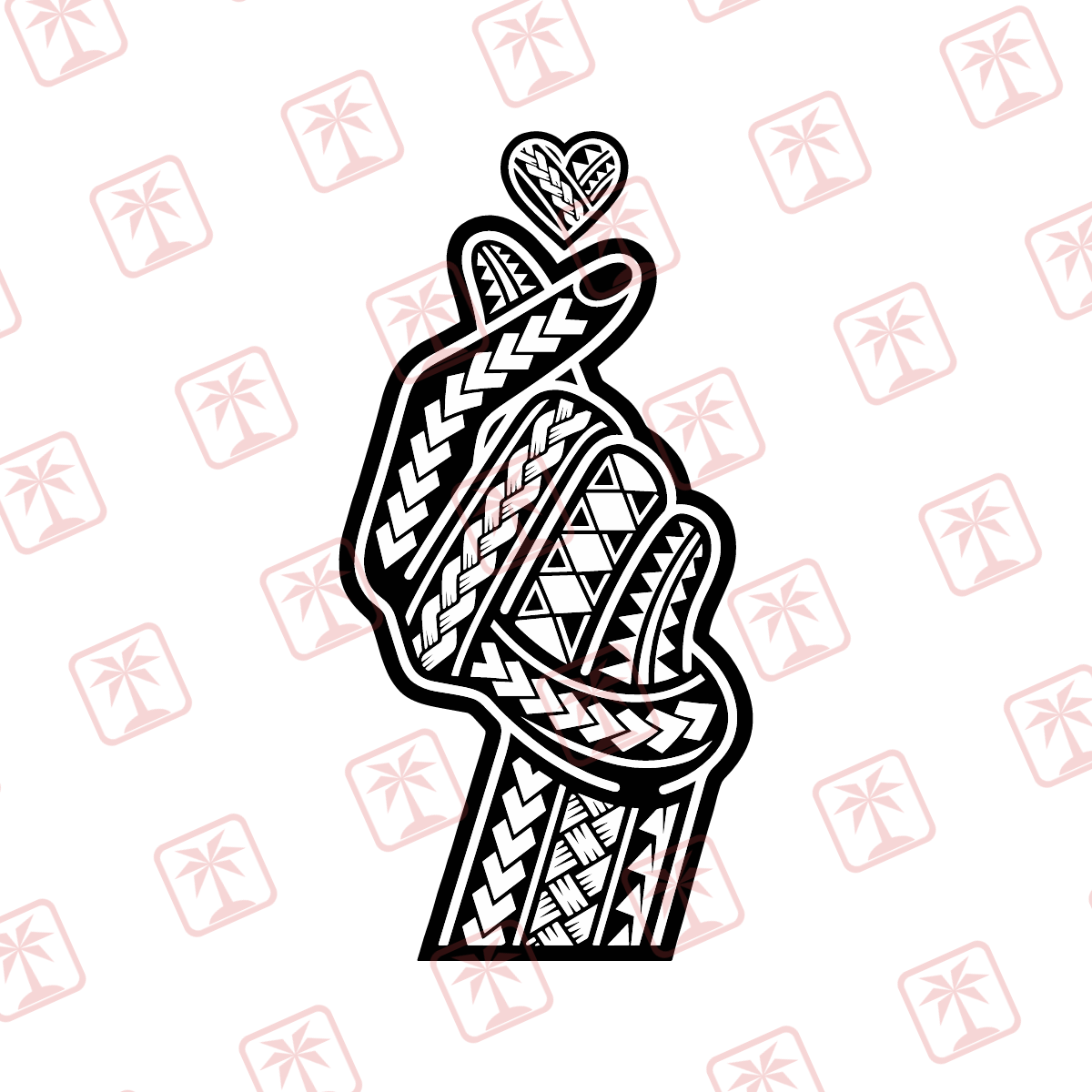 Tribal Mini Heart — tribal island SVG cut file
