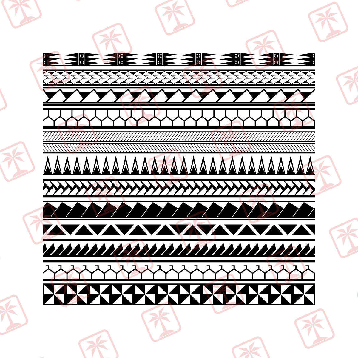 Tribal Pattern Bands — tribal island SVG cut file