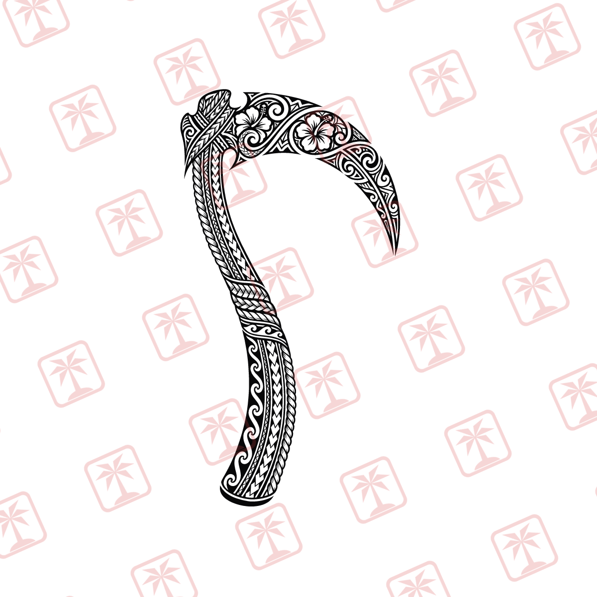 Tribal Scythe Design Digital Download — tribal island SVG cut file