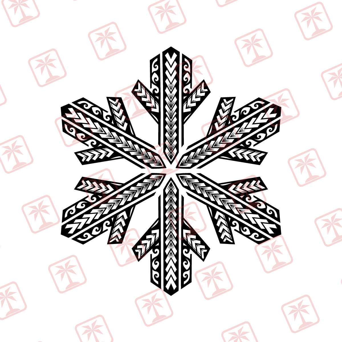 Tribal Snowflake — tribal island SVG cut file
