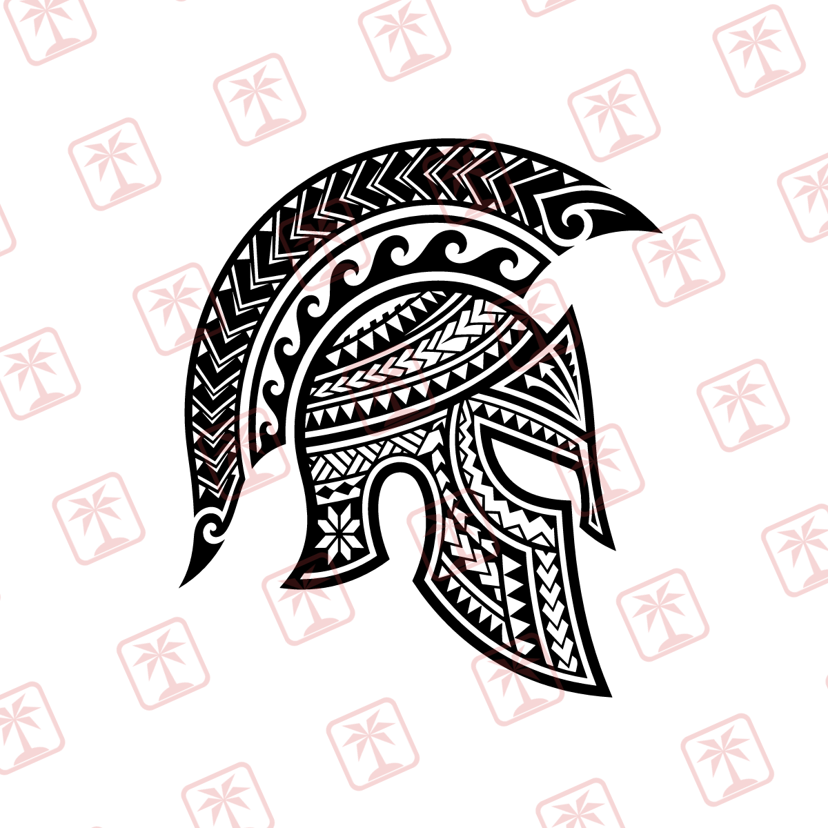 Tribal Warrior Helm — tribal island SVG cut file