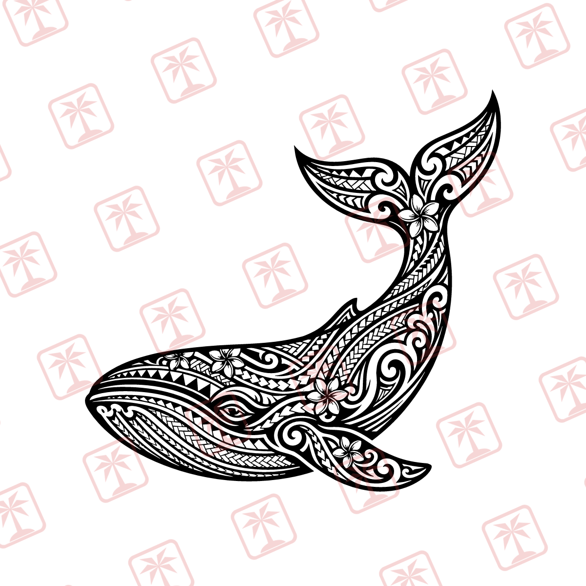 Whale Digital Design — tribal island SVG cut file